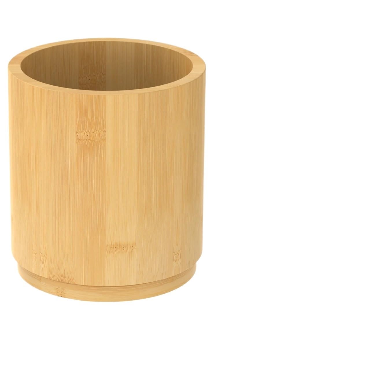 LPACXBYD Bamboo Pen Holder Wood Utensil Holder 360° Rotating Kitchen Countertop Cutlery Chopstick Flatware Storage(Bamboo color)