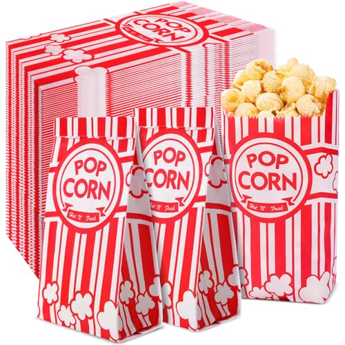 VOISEN Paper Popcorn Bags,600 Pack 1oz Popcorn Bags Individual Servings
