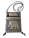 BTP Hmong Bag Hill Tribal Elephant Mini Crossbody Single Shoulder Bag Cellphone Case Passport Holder & Travel Pouch (Grey CP9)
