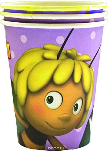 [RusToyShop] 6psc Cups Children's Holiday Party Whistle Maya the bee Table Party Treats Supplies Favors Birthday