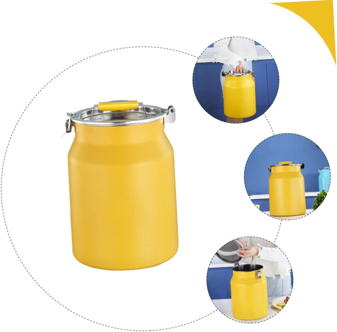 Stainless Steel Multi Function Flour Bucket Sealed Rice Storage Container with Measuring Cup for Kitchen Pantry Home Use