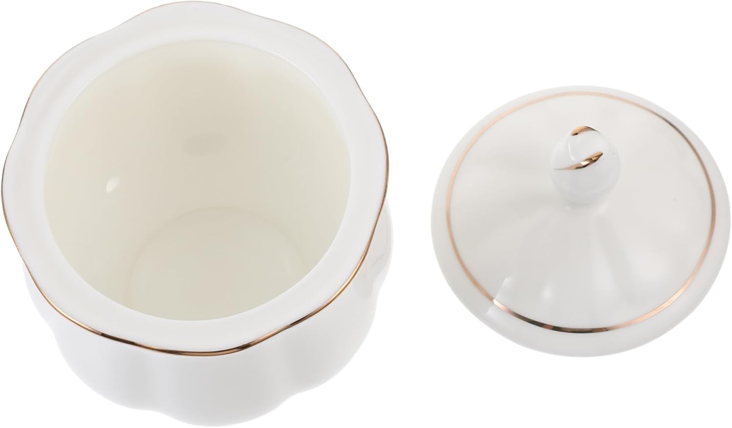 SECFOU Ceramic Sugar Bowl Lid Elegant Condiment Jar for Kitchen and Dining Airtight Sugar Container for Home and Restaurant Use for Housewarming Special Occasions