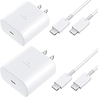 Vista 11 de Cargador rápido USB C de 45 W, cargador súper rápido de 45 vatios tipo C con cable de carga rápida Android de 6.6 pies para Samsung Galaxy S26