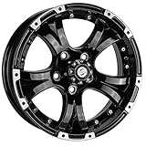 Viking™ Series Machined Lip Gloss Black Aluminum Trailer Wheel with Chrome Cap - 15' x 5' 5 On...
