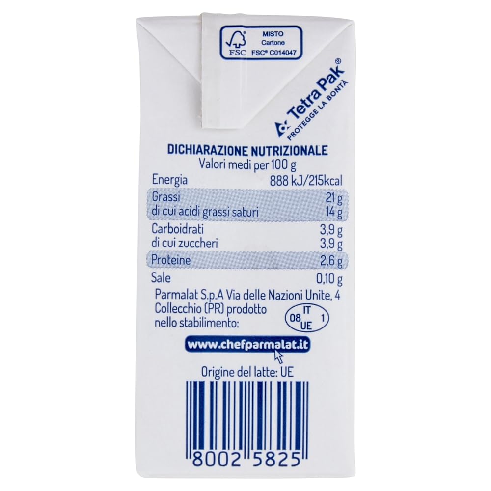 12x Parmalat Panna chef Sahne per cucinare Kochcreme creme fur Koch 200ml + Italian Gourmet 100% italienische geschälte Tomaten dosen 2x 400g