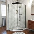 DreamLine Prism 34 1/8 in. x 72 in. Frameless Neo-Angle Pivot Shower Enclosure in Matte Black