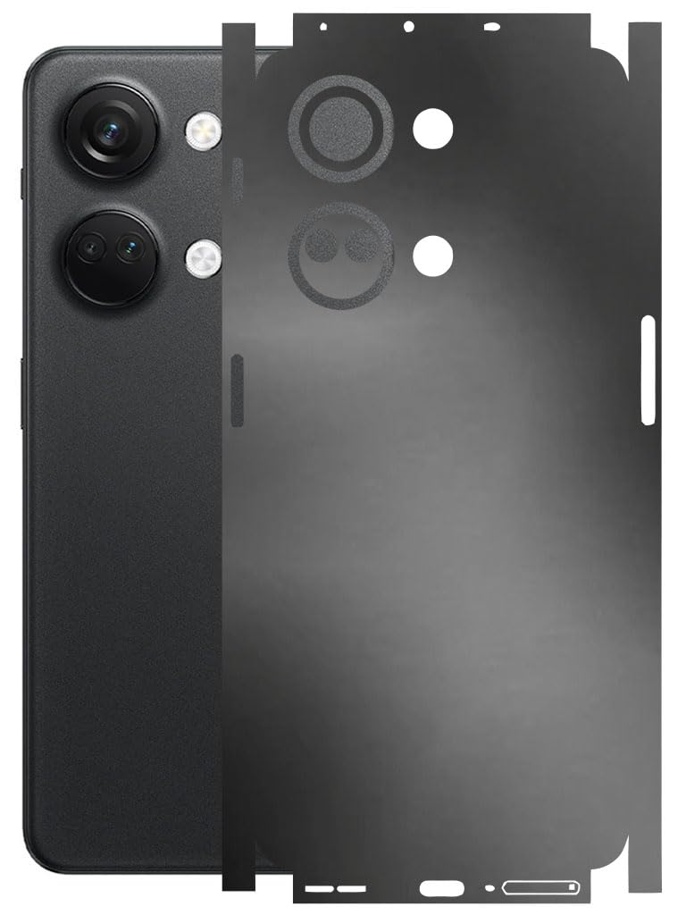 ONEPLUS NORD 3 (5G) Mobile Back Skin Sticker - Lamination - Rear Screen Guard Protector Film Wrap (Coverage - Back+Camera+Sides) (Design - Metallic Grey)-image-19