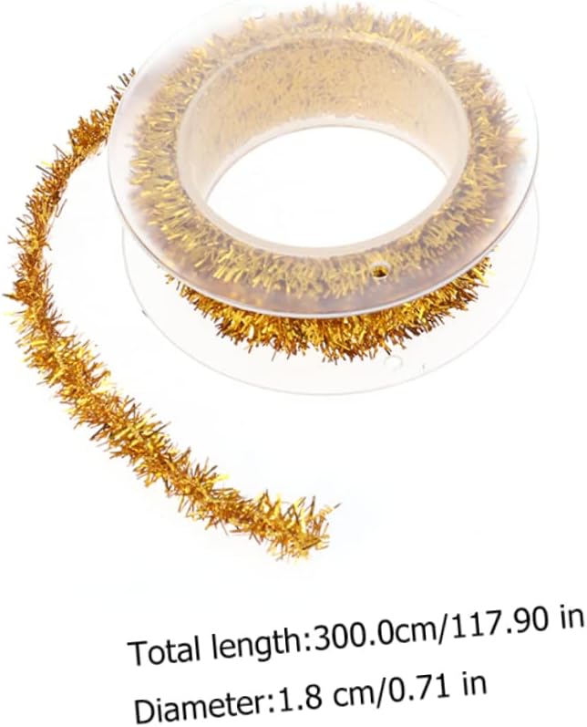 Healifty 4Pcs Christmas Tinsel Garland Metallic Streamers Red Gold Green Lightweight Christmas Decoration DIY Party Supplies for Tree and Festival Decor