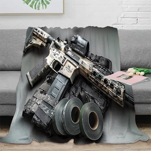 Couverture polaire microfibre rifle 3D douce et chaude lit tactical setup