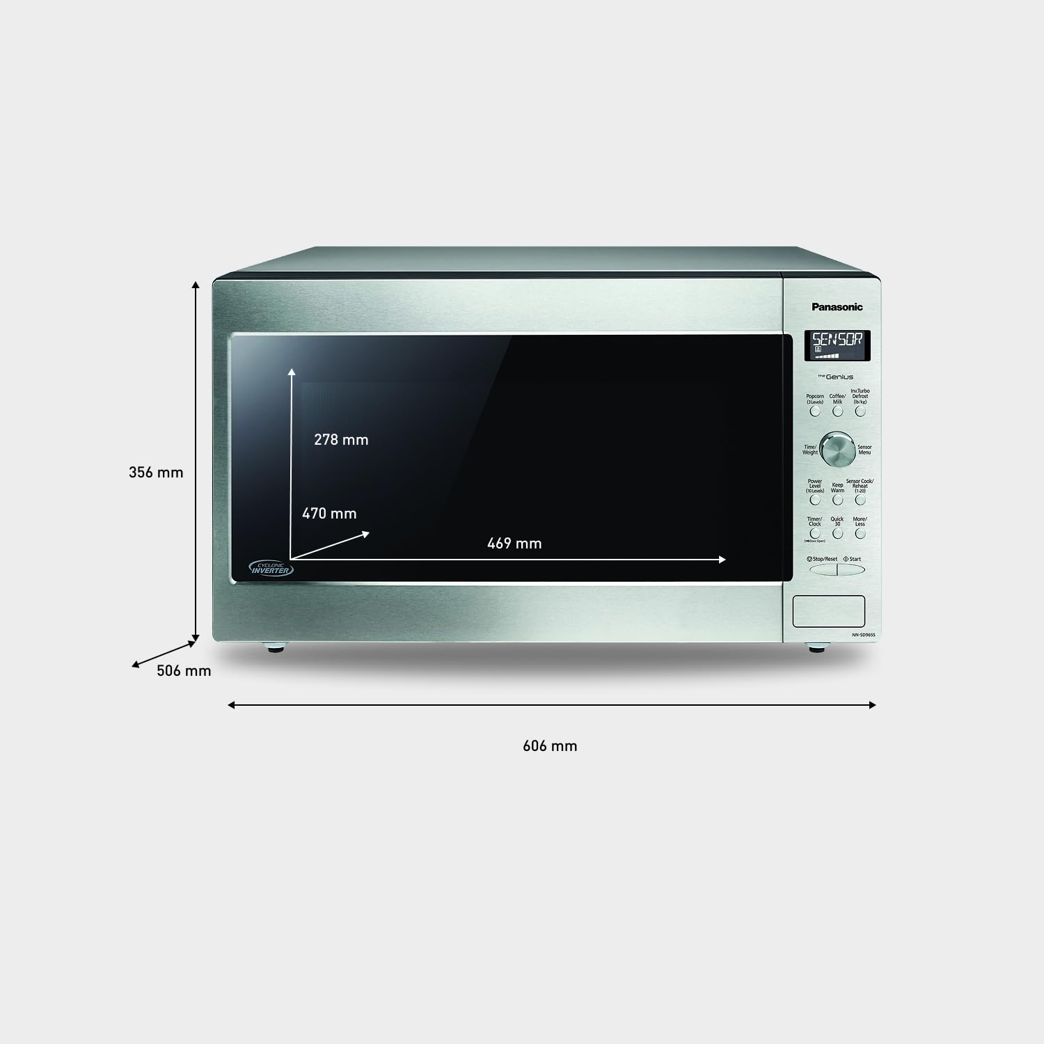 Panasonic NNSD965SC Full Size 2.2 Cu.ft Genius Cyclonic Inverter