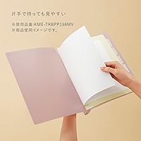 Vista 5 de Kokuyo Me - Carpeta de hojas sueltas de 2 anillas, B5, hasta 100 hojas, rosa topo, importación de Japón (KME-TRBPP358MV)