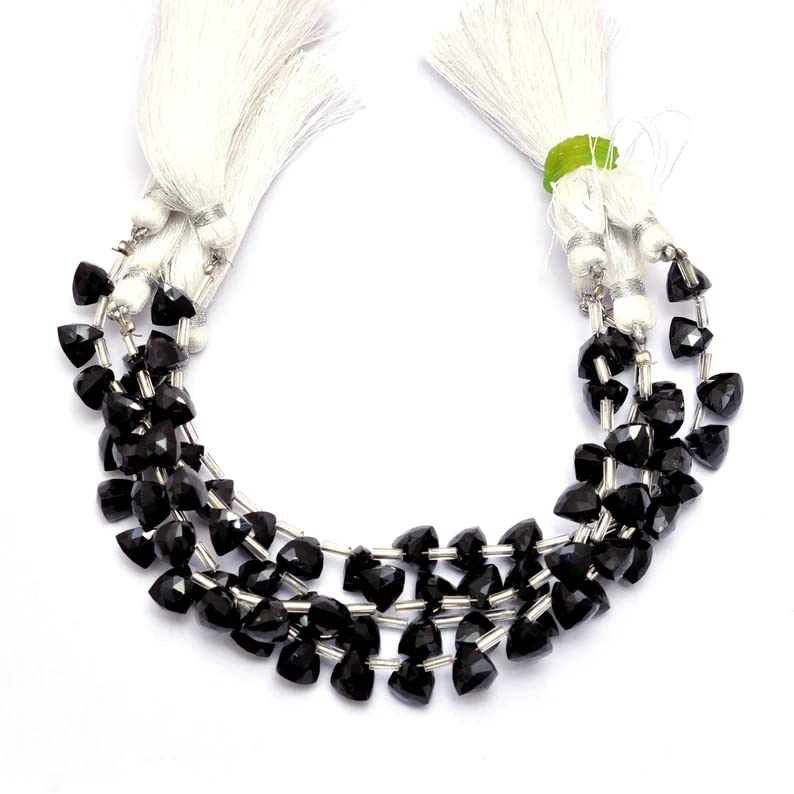 Spinelle noire perles à facettes 7-8mm pour création de bijoux raffinés