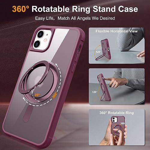 Image of Compatible with iPhone 11 Case with Stand 6.1 inch,Wine Red