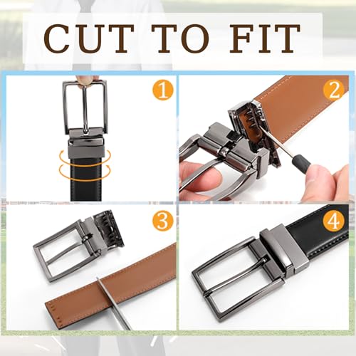 Reversible Leather Belts for Men with Rotated Metal Buckle Fashion Men Belts4