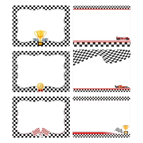 Étiquettes autocollantes de voiture de course noires et blanches lot de 240