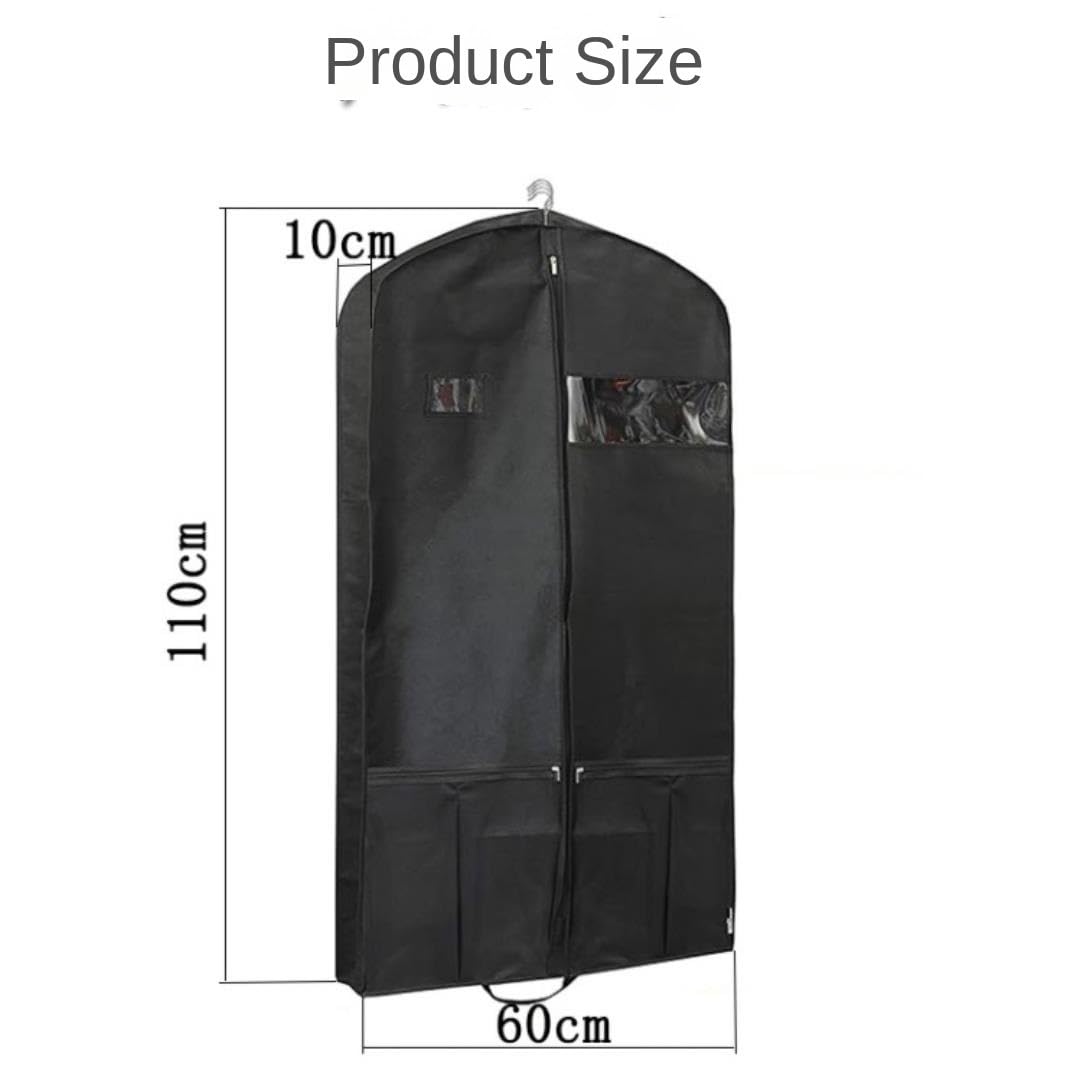Portatrajes Funda Traje 2 Bolsas De Ropa De Viaje De 40 Pulgadas Con Bolsillos, Bolsa De Traje Plegable Portátil Para Vestidos, Abrigos, Camisas Y Vestidos Funda Ropa Portatrajes Viaje