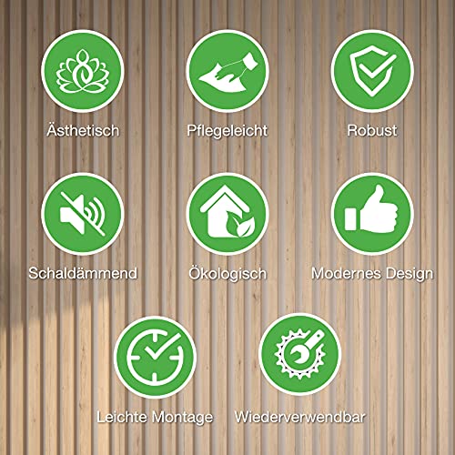 HEXIM 1,35m doghe in legno MDF - parete divisoria