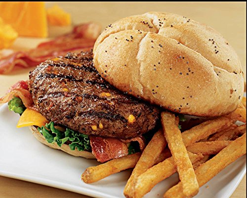 Premium Cheddar Bacon Beef Steak Burgers, 16 count, 4.5 oz each. Restaurant-quality, corn-fed beef steak burgers with cooking instructions from Kansas City Steak Company. Grill indoors or outdoors.