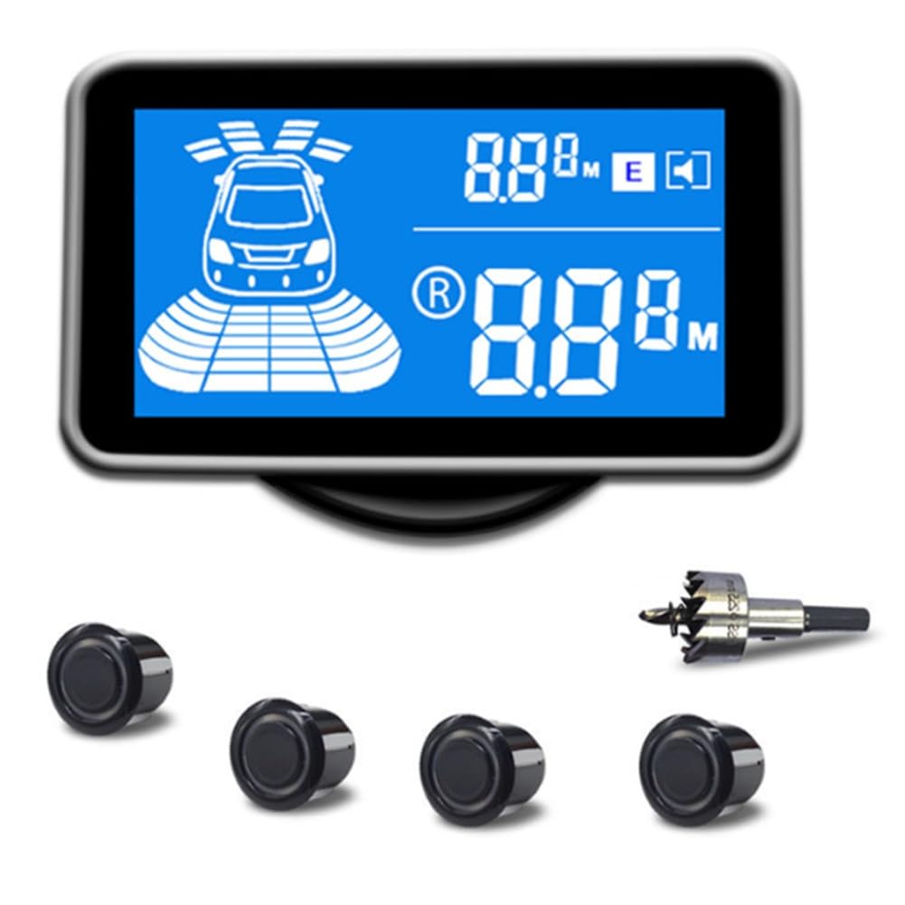 Radar de Secours Inverse 8 Système de Capteurs de Stationnement avec 8 Capteurs Inversés Buzzer Avertissement Distance Distance pour Les Véhicules Automobiles Garage Parktronic Kit A