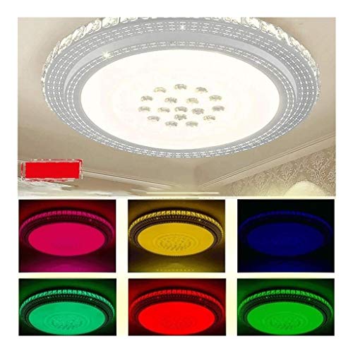 Preisvergleich Produktbild Deckenleuchte Mit Bluetooth Lautsprecher 36W Weiße Kristallmusik-LED,Dimmbares Und Farbwechselndes Licht,Handy-Zeitschaltuhr,für Büro Esszimmer Wohnzimmer (40 Cm) (Color : White-19.69in)