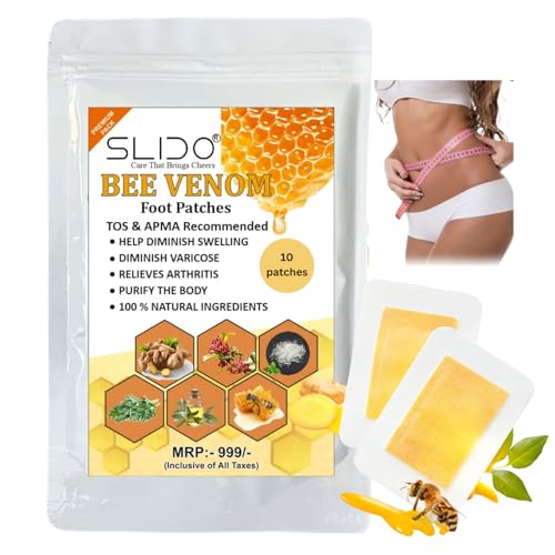 Image of SLIDO PREMIUM Foot Pads for Detox Pain Relief - Natural Detox Foot Patches with Acupoint Micro-Massage Technology for Toxin Removal & Body Cleansing (PACK OF 10 patches)