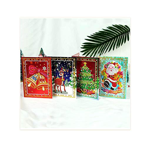 Zwbfu 8pcs 5D DIY Diamond Painting Cartões de Natal Halloween Natal Cartões de aniversário com envel