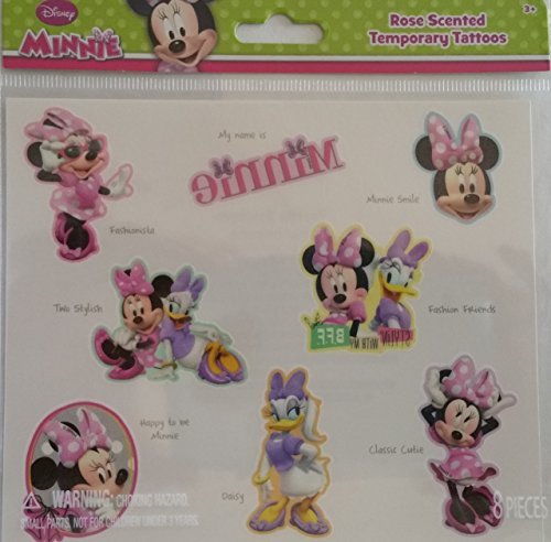 Tatouages temporaires Minnie Mouse Disney parfum rose pour enfants