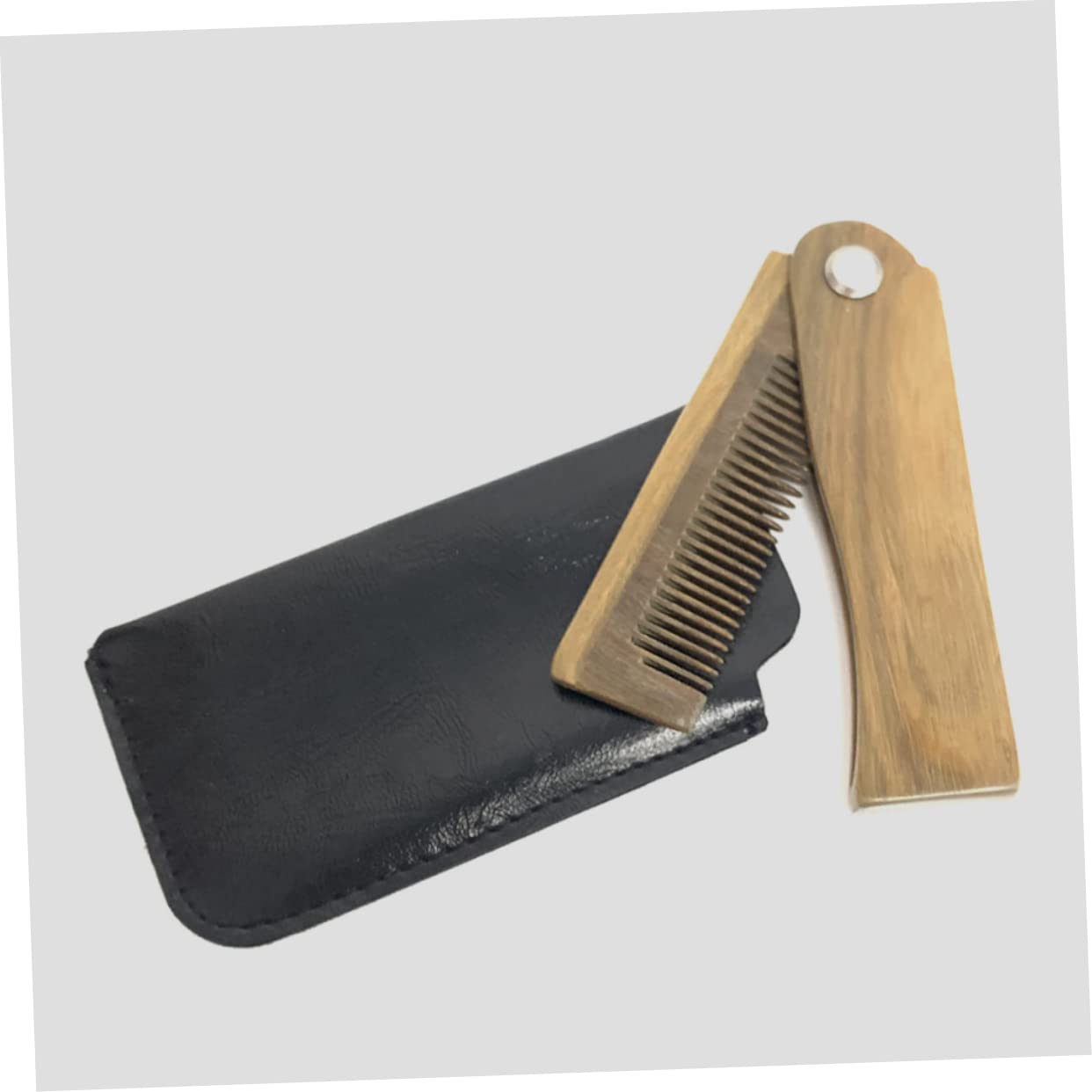 minkissy 4ensembles Peigne Bois De Santal Pliant Avec Étui Peigne De Voyage Pratique Pour Barbe Et Cheveux Accessoire Élégant Pour Hommes