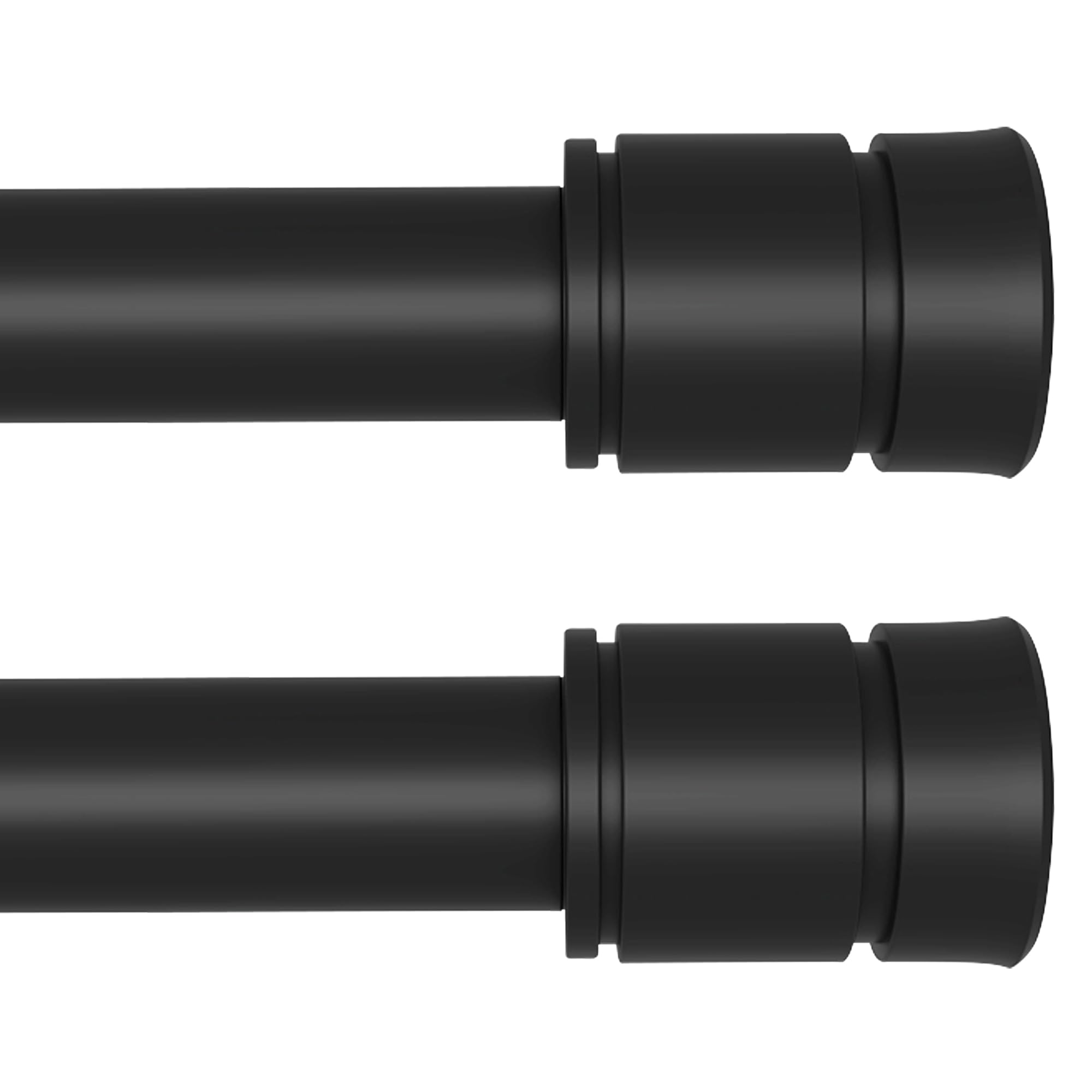 upsimples 2 Pack Matte Black Curtain Rods for Windows 66 to 120 Inches, 1 Inch Diameter Adjustable Curtain Rod, Extra Long Curtain Rod with Brackets, Heavy Duty Drapery Rod for Living Room, 28"-132"