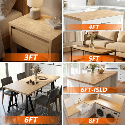 Encimera de Madera Maciza de Abedul de 3 pies miniatura 5