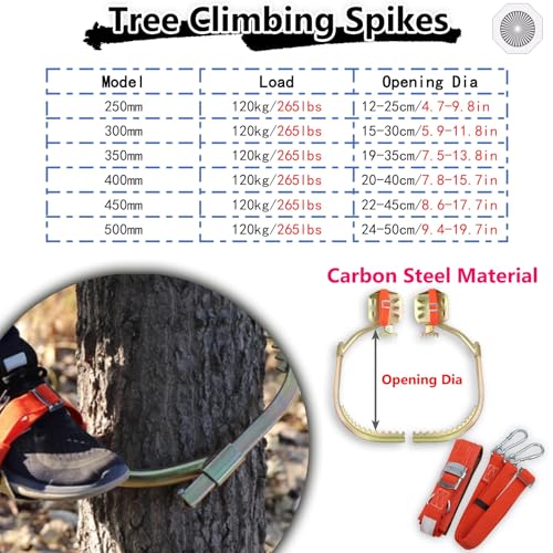 Chaussures d'escalade réglables pour le travail dans les arbres et les tâches en haute altitude, design confortable, fabriqué en acier au carbone