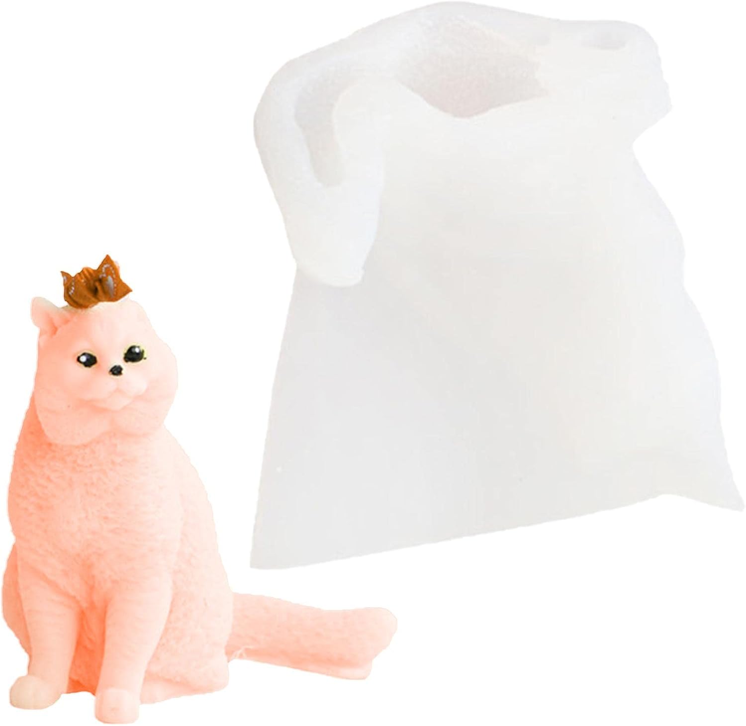 3D Cat Candle Molds Cat Candle Silicone Mold Made with