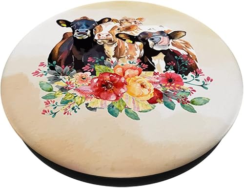Miniatura 2 de Floral Cows Lover Farmer Farming Country Farm Life PopSockets PopSockets intercambiable PopGrip