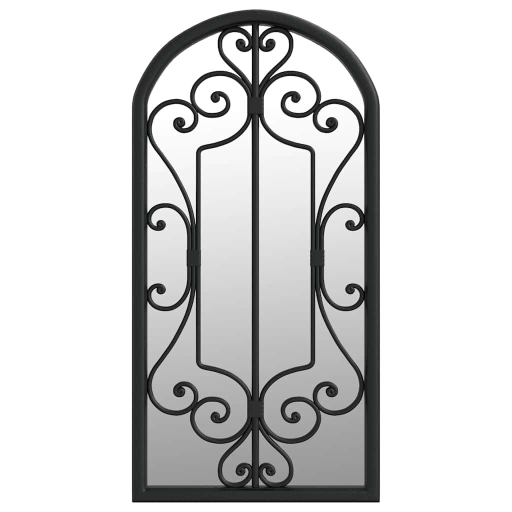 KGHFDVB Decorative Iron Garden Mirror Black 70x30 cm for Outdoor Wall Mount with Rust Effect Antique Look