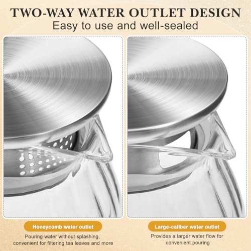Image of Housoutil Cold Water Jug Lid Replacement with Dual Pour Spouts Universal Kitchen Jug Cover 3.54 Inch Sealing Cap for Glass Water Pitchers and Kettles