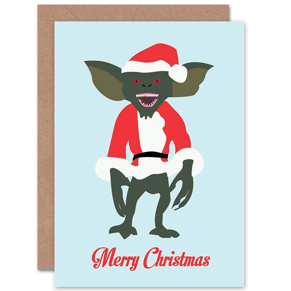 Wee Blue Coo CARD CHRISTMAS XMAS MERRY GREMLIN SANTA FUN PRESENT GIFT