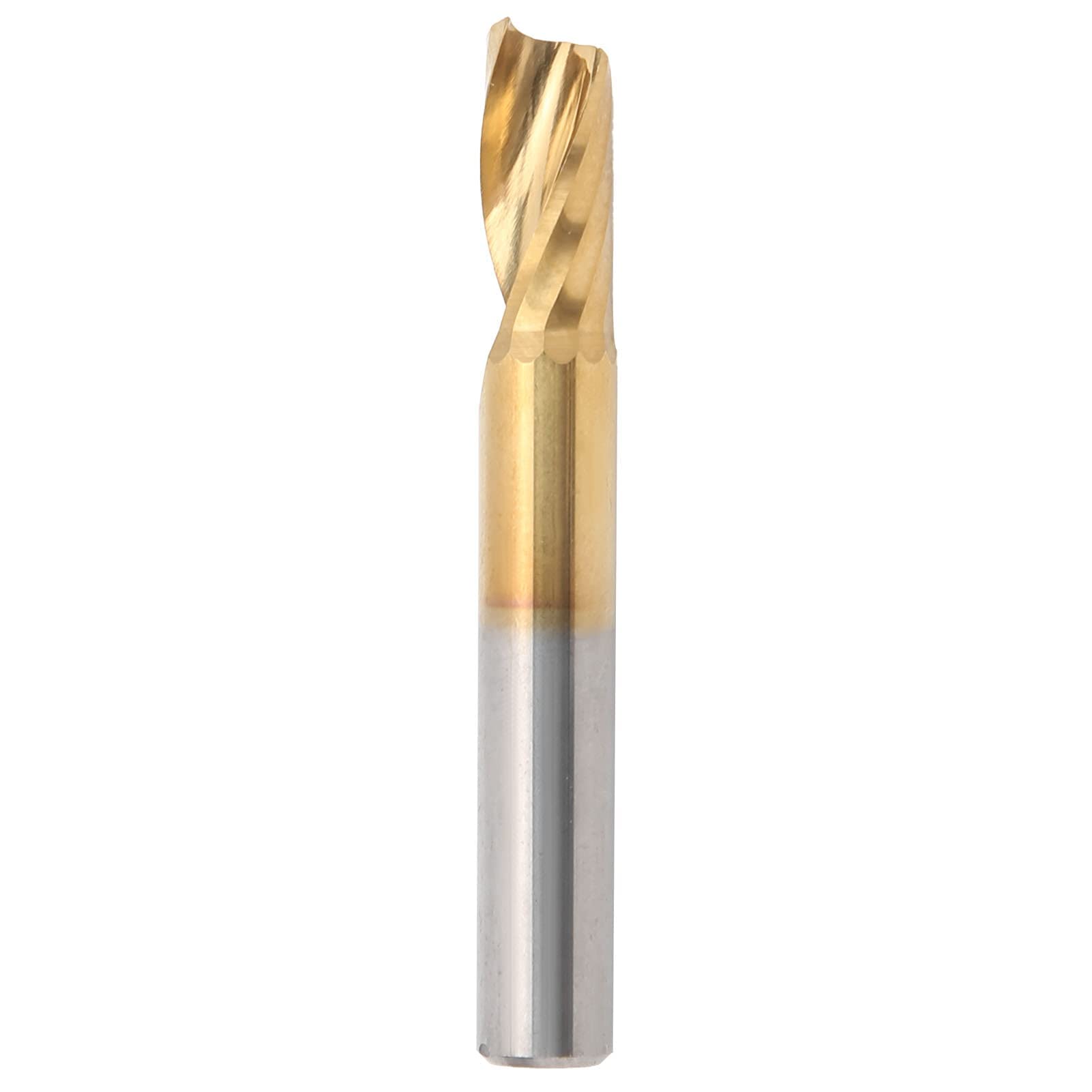 5 brocas de fresado CNC de 1 flauta en espiral con revestimiento de titanio, fresa de acero de alta velocidad, 6 x 12 x 50 mm, broca de fresado de carburo para corte