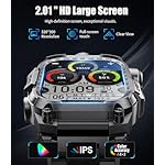 Military Smart Watches for Men(Answer/Make Calls),2.01"HD Screen Outdoor Sports Smartwatch with LED Flashlight,700mAh Battery,Heart Rate/Sleep Monitor Fitness Tracker for Android iOS,100+Sport Modes - Image 2