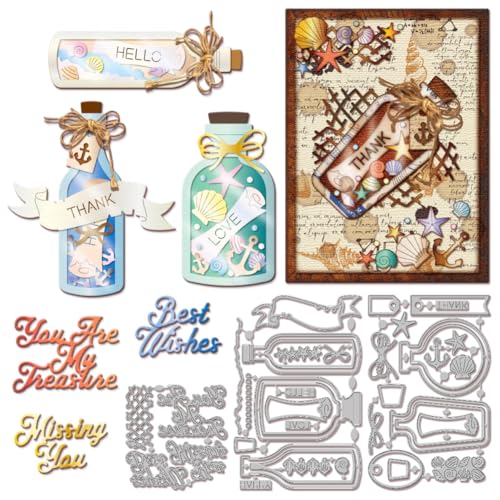 GLOBLELAND Fustelle Da Taglio A Forma Di Bottiglia, Per Fai Da Te, Scrapbooking, Biglietti, Diari, Goffratura, Decorazioni Artigianali