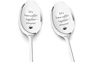 PRSTENLY Stainless Steel Engraved Coffee Spoons