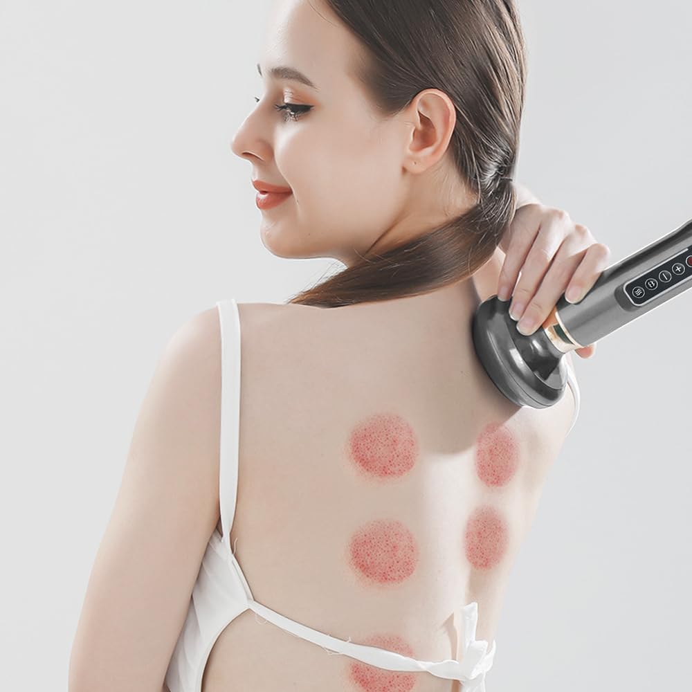 Raschietto elettrico, raschietto massaggiatore elettrico, apparecchiatura Gua Sha per uso domestico, massaggio corpo intero, Gua Sha, Coppettazione (grigio)