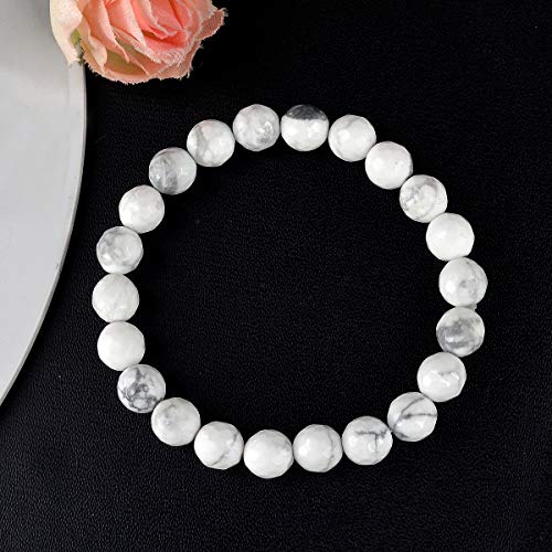 Image of Reiki Crystal Products Certified Natural Crystal Stone 8 mm Diamond Cut /Faceted Beads Bracelet for Men & Women | Reiki Charged Gemstone Bracelet | Multiple Crystal Variants Available