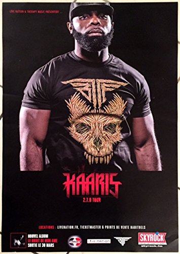 Affiche Kaaris 2,7,0 Tour en papier de qualité pour cadre 40X60Cm