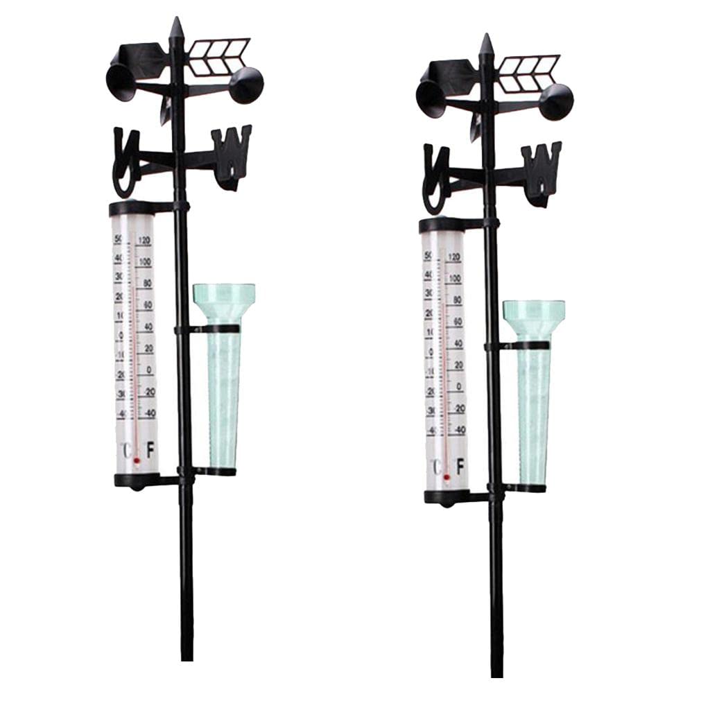2 Set Weather Station Kit Rain Gauge Thermometers Wind Indicator 3 in one |Home & Garden | Yard, Garden & Outdoor Living | Garden D?©cor | Rain Gauges-image-43