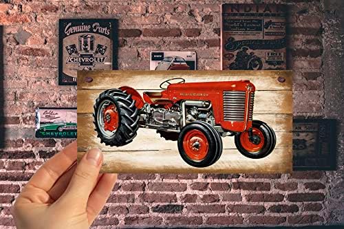 Gigglewick Gifts Wooden Sign Hanging Wall Art Massey Ferguson 65 Vintage Tractor Illustration Birthday Occasion Wall Plaque Gift Present