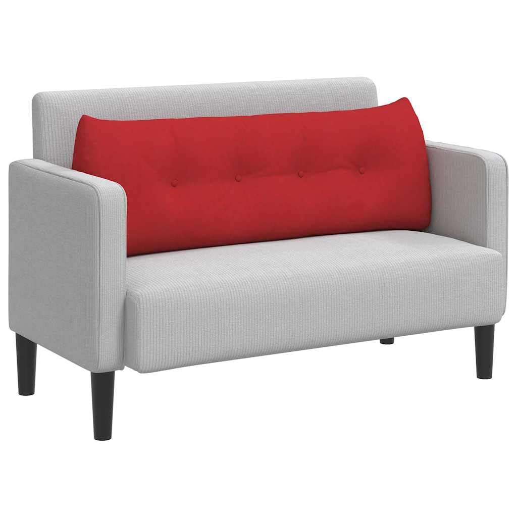 Rückenpolster Rot 140x24x50 cm Samt-Optik Bett Keilkissen | Ergonomisches Keilkissen für Schlafzimmer und Wohnzimmer mit abnehmbarem Bezug und Knopf-Design.
