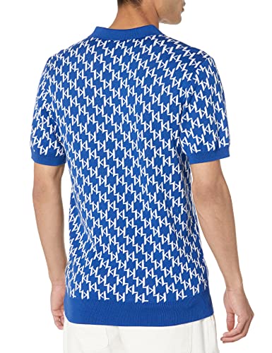 KARL LAGERFELD Men's All Over Logo Sweater Polo Cotton2