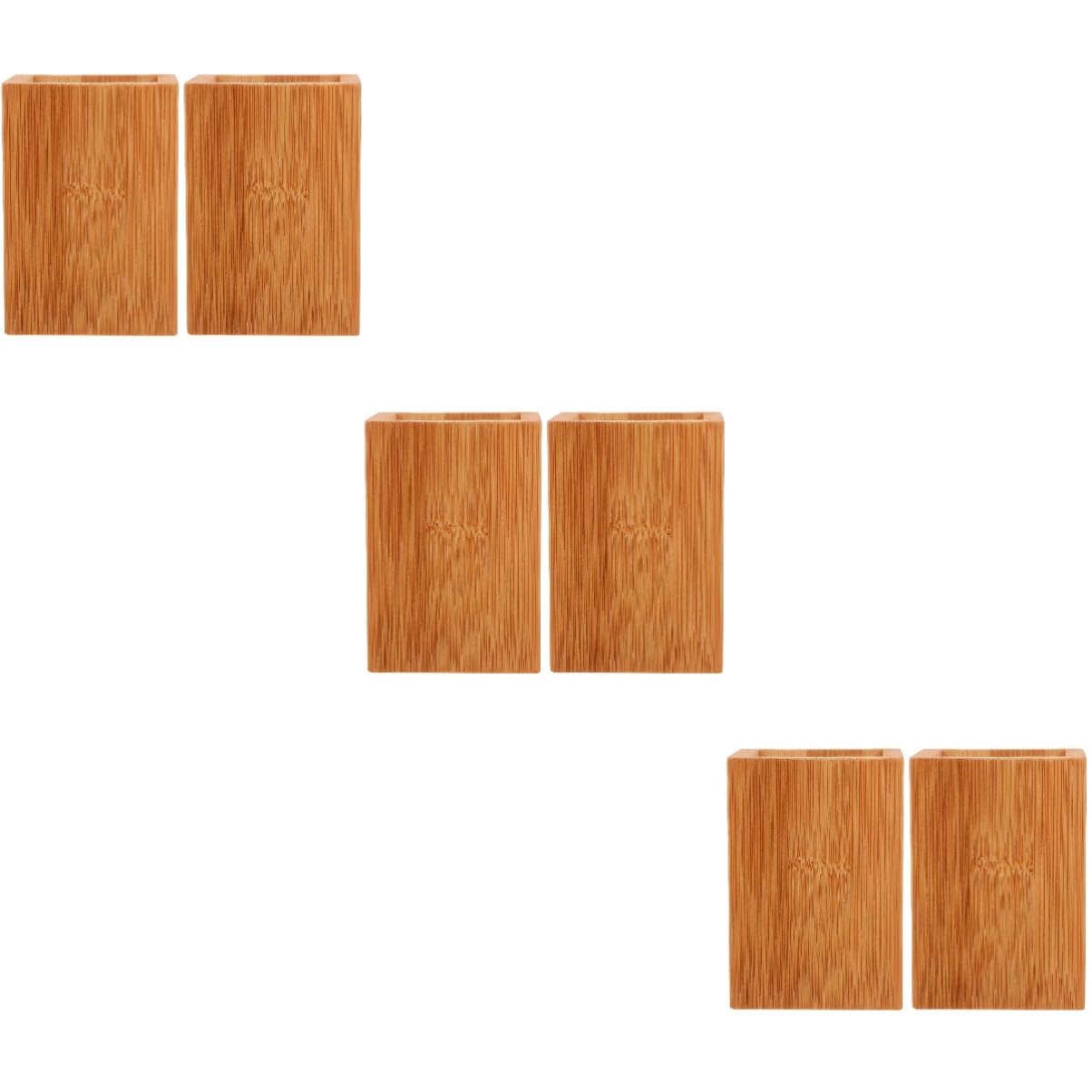 NUOBESTY 6stücke Teiliges Bamboo Pen Container Multifunktionaler Stifthalter Für Schreibtisch Zur Organisation Von Stiften Pinseln Und Kleinmaterialien Natürliche Bambusfarbe