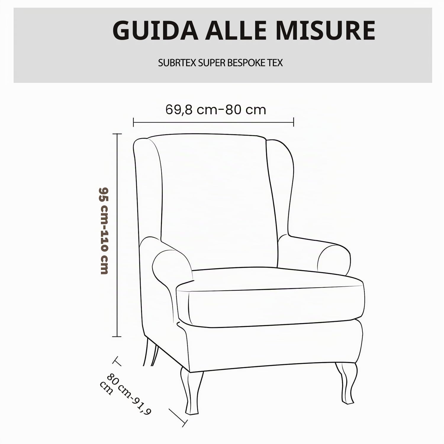 PETCUTE Copripoltrona elasticizzato copripoltrona con orecchie copripoltrona 1 posto protezioni mobili jacquard Bianco puro
