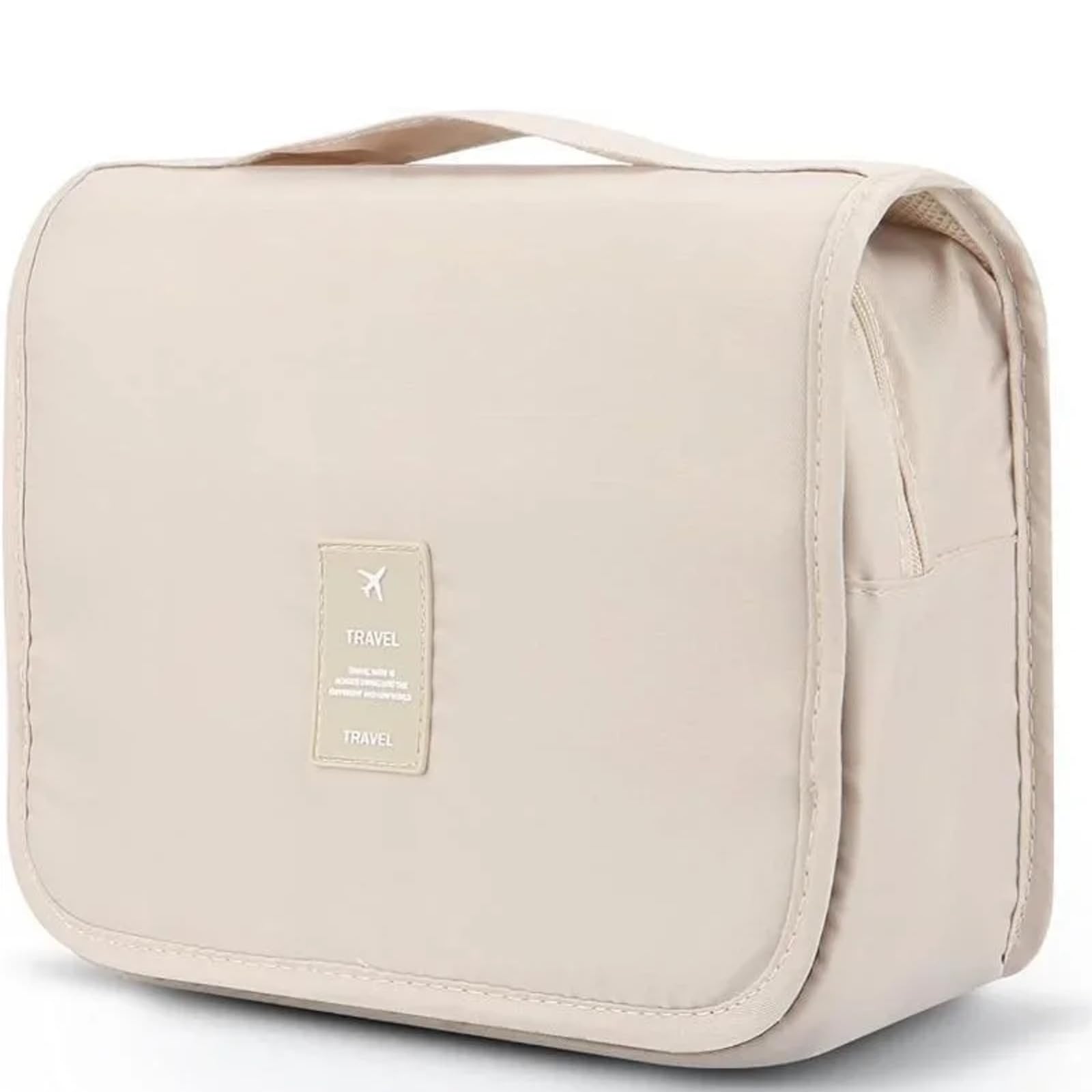 Lebonarie Travel Pouch, Hanging, Large Capacity, Storage, Travel, Makeup, Cosmetics, Stylish, Cute, Black, Simple, Business Trips, Lightweight, Compact, Pocket, Mesh Water Repellent, beige